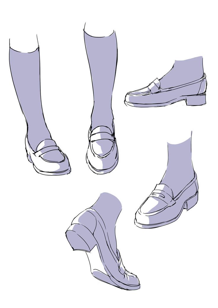 four different types of shoes and socks