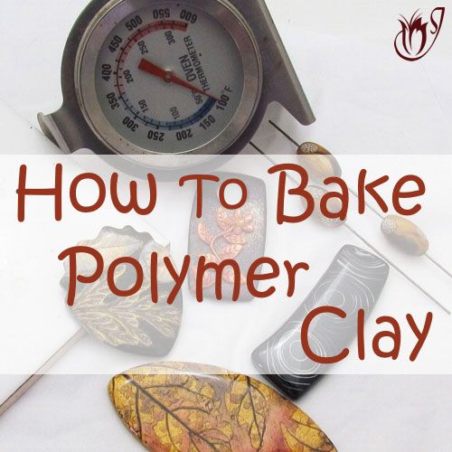 the words how to bake polymer clay are in front of an image of autumn leaves