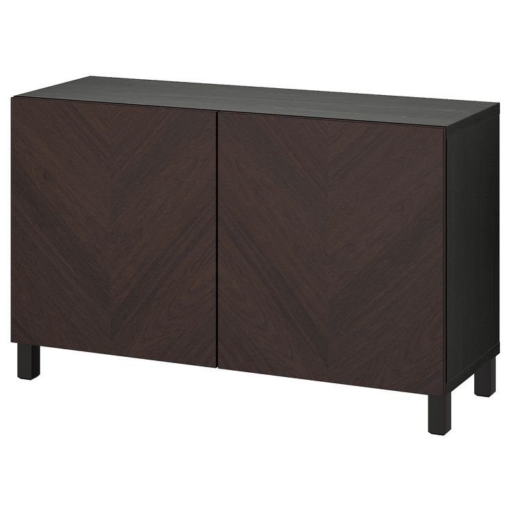 the sideboard is made from wood and has two doors