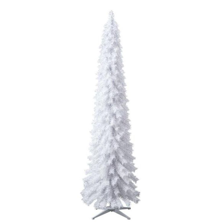 a white christmas tree is shown against a white background