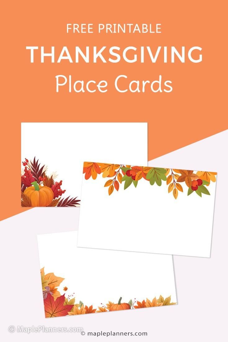 the free printable thanksgiving place cards