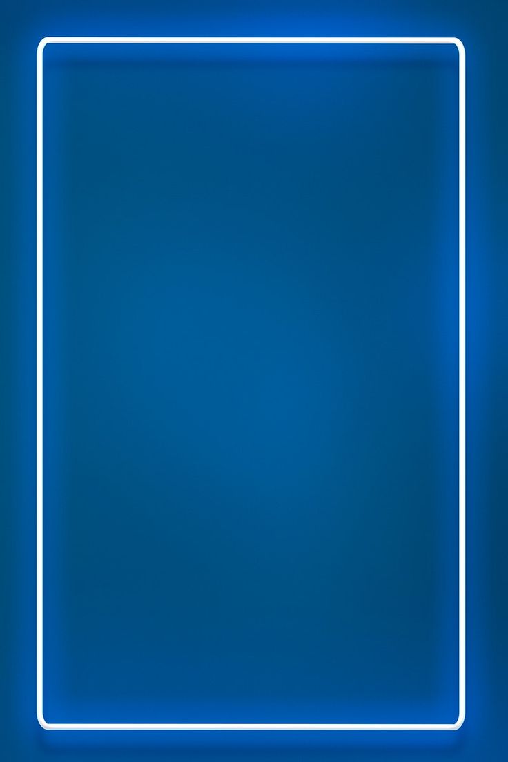 a square neon frame on a blue background