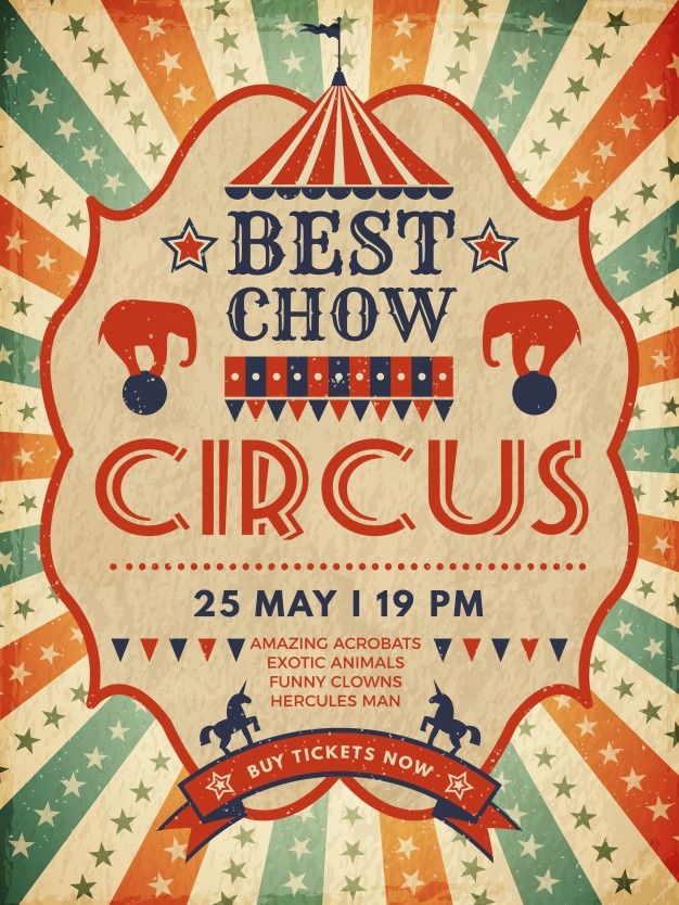 an old circus poster with the words best show on it's front and back