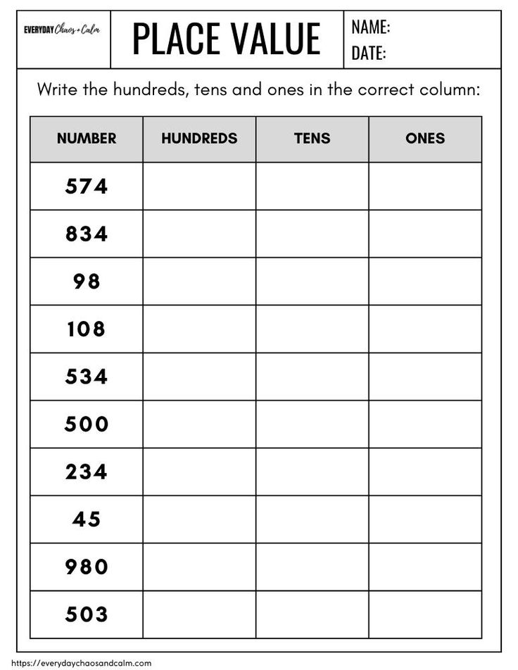 place value worksheet for students to practice rounding numbers and tens on the table