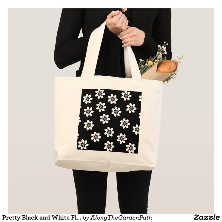 White Floral Design, Monogram Tote Bags, Floral Photography, Floral Monogram, Monogram Tote, Black And White Floral, Casual Accessories, Large Tote Bag, White Shop