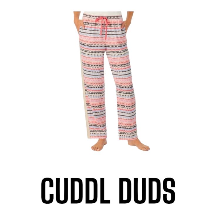 Cuddl Duds Ladies Sleep Pants Pink Pattern And Solid Print On Sides Sizes Medium 10-12 And Large 14- 16 And Xl 18-20 94% Polyester, 6% Spandex This Is A Full-Length Long Pant With A Comfortable Elastic Waistband And Functional Adjustable Drawstring. Made From A Soft Stretch Sweater Knit Fabrication, You'll Want To Lounge In All Day And Night The Washing Instructions Are To Machine Wash Cold With Like Colors And Tumble Dry Low If Desired. You May Also Iron On Low If Needed. All Orders Ship Next B Cuddle Duds Leggings, Comfortable Pink Sleepwear For Loungewear, Comfortable Pink Sleepwear For Sleepover, Comfortable Pink Sleepwear, Cozy Relaxed Fit Pink Pants, Pink Relaxed Fit Cozy Pants, Relaxed Fit Cozy Pink Pants, Pink Cotton Sleepwear With Elastic Waistband, Comfortable Pink Sleepwear For Lounging