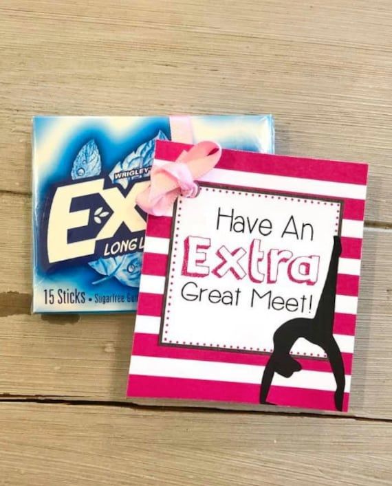 two cards that say have an extra great meet and one has a pink ribbon on it