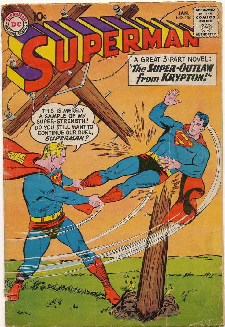 a comic book cover with superman being attacked by another man