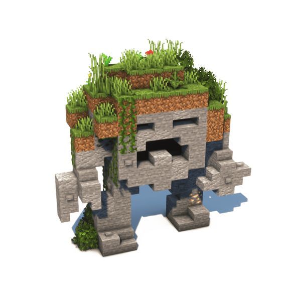 a small stone structure with plants growing out of it