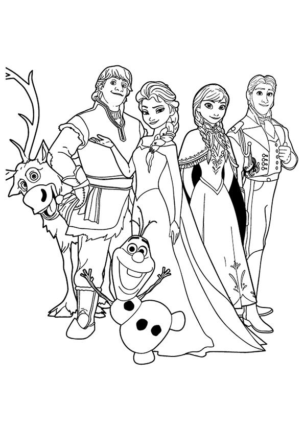 the frozen princess and her friends coloring pages