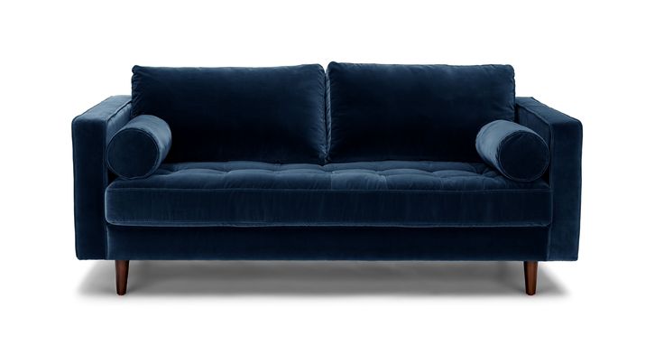 Sven Cascadia Blue 72" Sofa Blue Velvet Loveseat, Sven Sofa, Blue Velvet Couch, Tan Sofa, Article Furniture, Modern Sofa Couch, Blue Velvet Sofa, Cool Couches, Velvet Loveseat