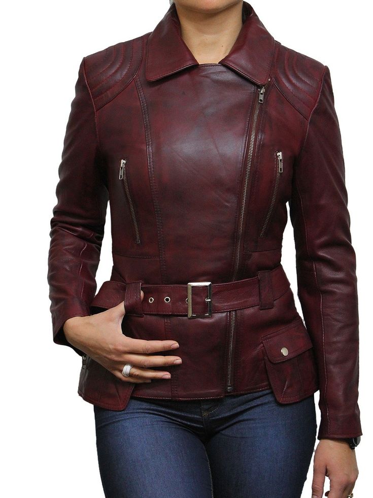 PRICES MAY VARY. Removeabl Leather Belt ► CLASSIC - Distinctive yet very classically styled women's leather jacket in a vintage tone ► OCCASION - Latest fashioned women cafe racer jacket, warm and practical; It can be worn for either casual or formal occasions and a must have for your closet collection ► GENUINE LEATHER - This women biker leather jacket is crafted in high grade genuine lambskin leather - beautifully soft touch & supple Womens Moto Jacket, Cafe Racer Jacket, Biker Leather Jacket, Closet Collection, Real Leather Jacket, Biker Leather, Genuine Leather Jackets, Leather Biker Jacket, Casual Work