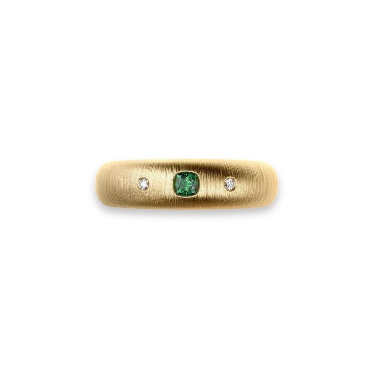 #color_18k-yellow-gold-vermeil-green-gemstone-white-diamond Trinity Ring, Ring Cushion, Cushion Ring, Dome Ring, Domed Ring, Green Gemstones, Blue Gemstones, Pure Gold, Diamond Bands