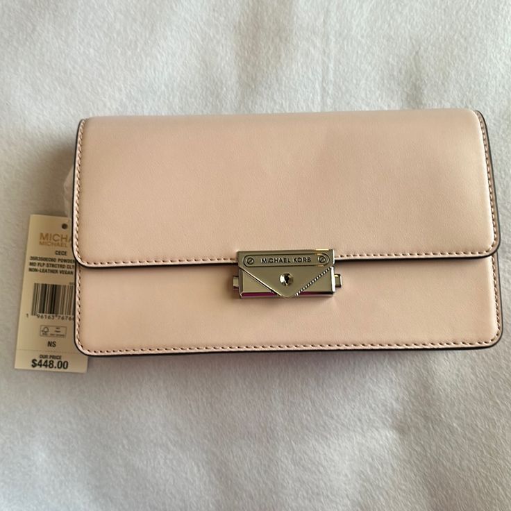 New With Tags Color - Powder Blush Silver-Tone Hardware Exterior Front Flap Snap Closure Rear Slip Pocket Detachable Strap Non Leather Material Measurements Approximately: 8-3/4” X 5” X 2” Part Chain Strap No Long Wait Time **Fast Shipping 24 Hours Process Authenticity Guaranteed - Discount On Multiple Items Jewelry Luxury Designer Handbags And Wallets Louis Vuitton Chanel Bottega Veneta Cartier Chloe See By Chloe Coach Michael Kors Brahmin Gucci Patricia Nash Burberry Prada Saint Laurent Celine Luxury Michael Kors Women's Sneakers, Zebra Purse, White Wallet, Michael Kors Tote Bags, Michael Kors Wristlet, Jewelry Luxury, Luxury Designer Handbags, Michael Kors Crossbody, Sneaker Dress Shoes