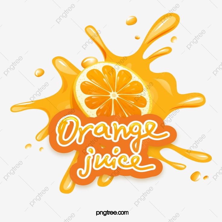 an orange juice advertisement with the words orange juice written on it and splashing around