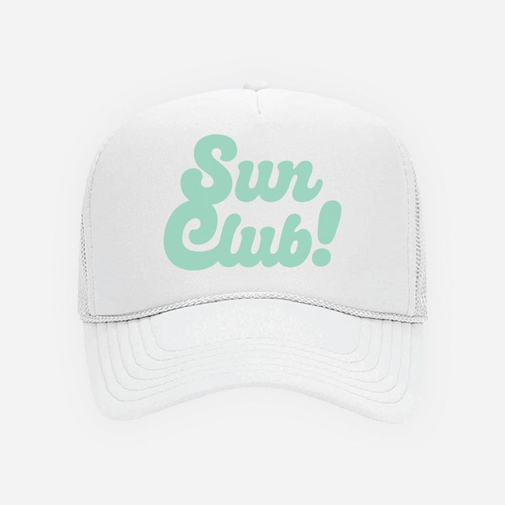 Calling all sun lovers! Soak up some sunshine in one of our UH Sun Club Trucker Hats. Designed with a breathable mesh back and an adjustable strap, this hat guarantees a comfortable fit for all head sizes. Product Details Unisex One Size Fits All Adjustable Strap Made with Love White Baseball Cap For Summer Sports Events, Adjustable Fit Sun Hat For Summer, White Summer Hats For Sports Events, White Hats For Summer Sports Events, Breathable Hat With Curved Visor For Spring, Spring Hat With Breathable Curved Visor, Spring Breathable Hat With Curved Visor, Summer Adjustable Snapback Sun Hat, Adjustable Snapback Summer Sun Hat