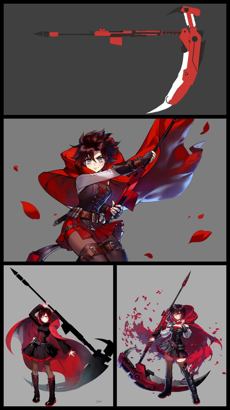 Rwby Sketch, Rwby Volume 9 Fanart, Ruby Rose Rwby Scythe, Rwby Volume 1, Magpie Tattoo, Red Like Roses Rwby, Rwby Rose, Rwby Characters, Guilty Gear