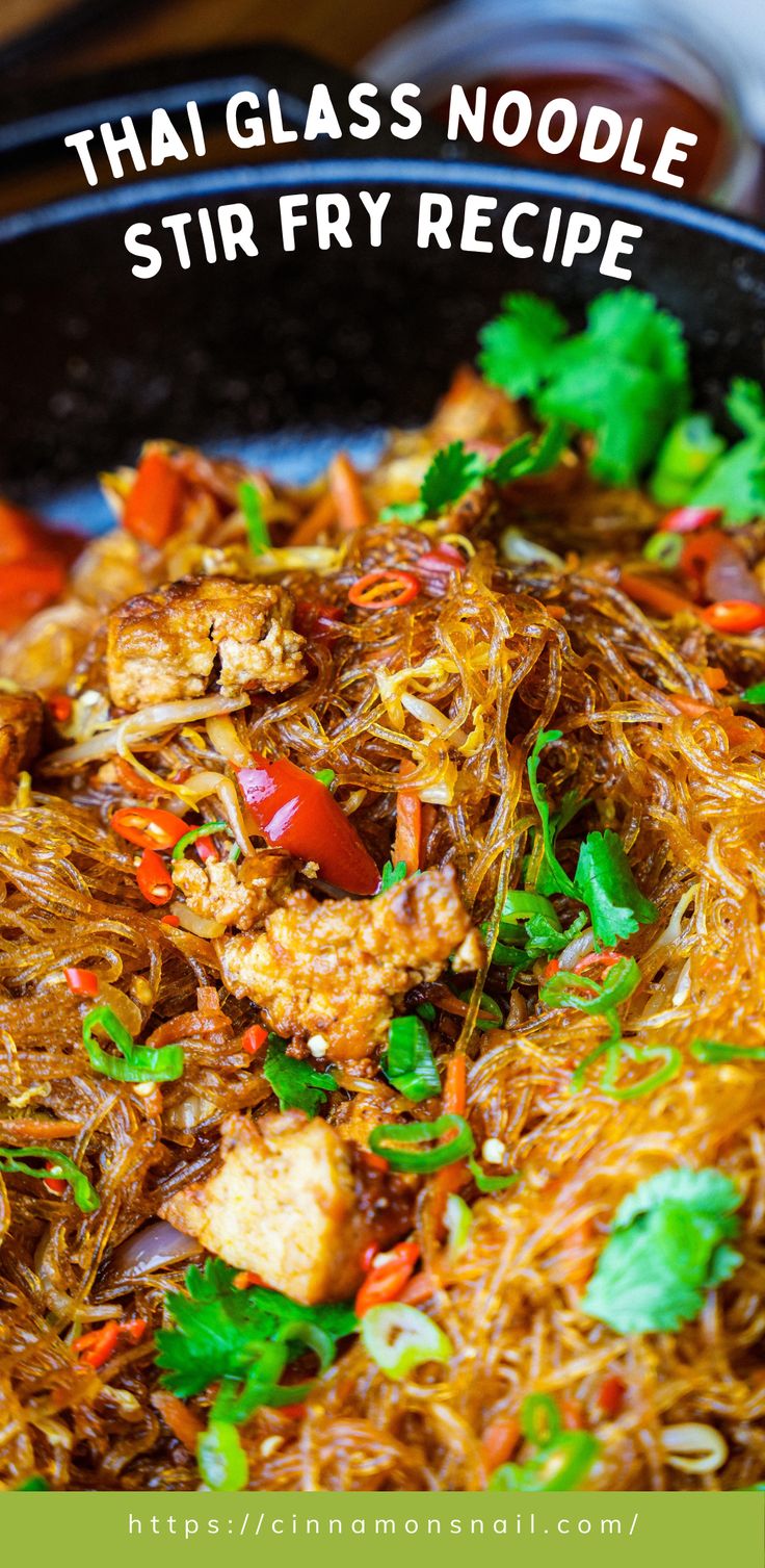 thai style stir fry with noodles and vegetables