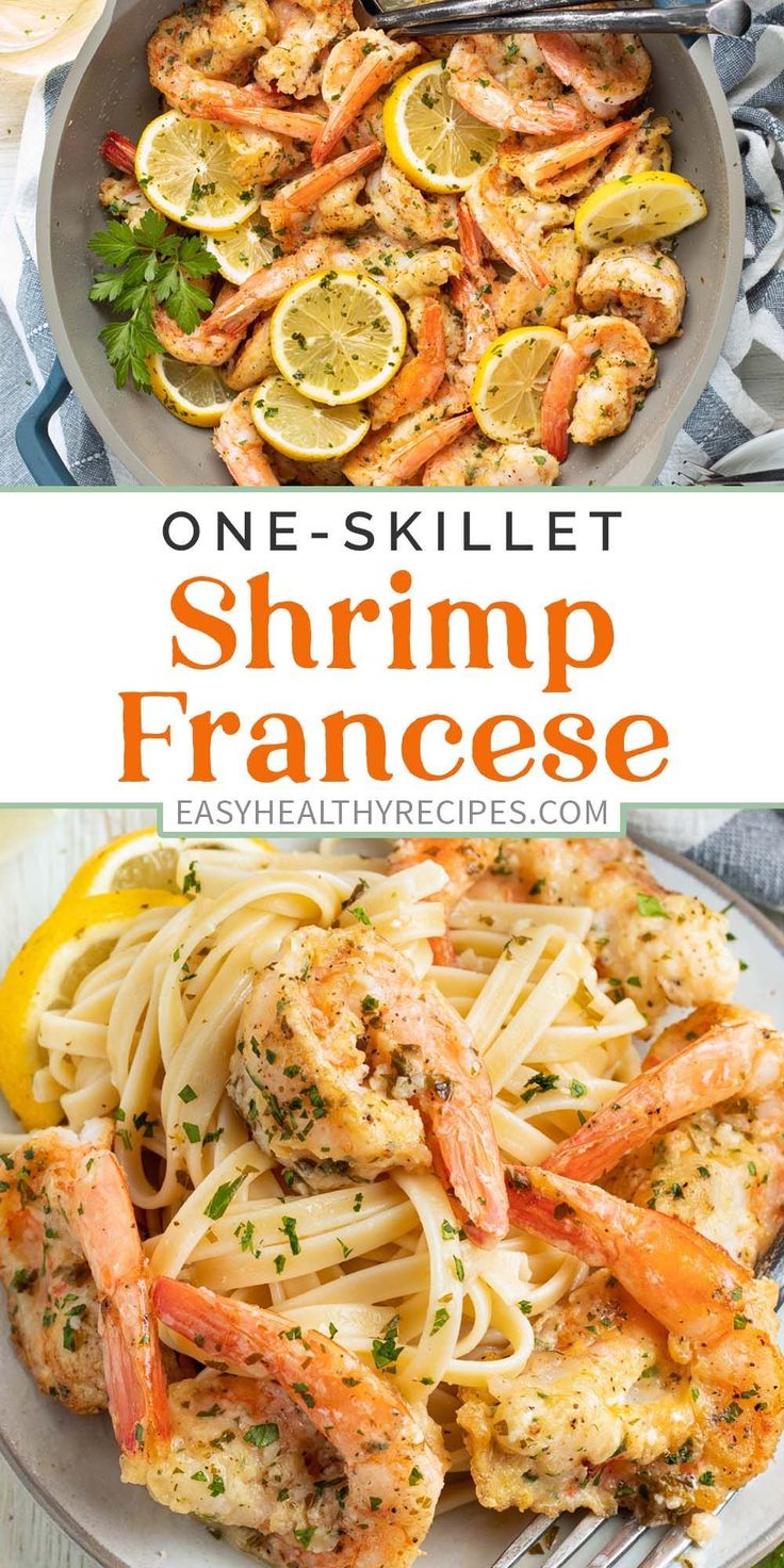 one skillet shrimp francee with lemons and parsley