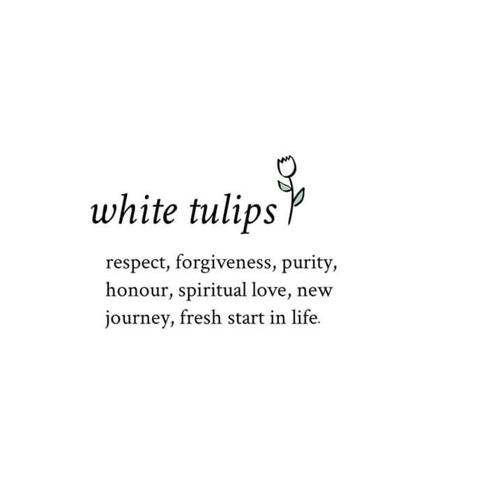 the words white tulips appear to be written in black on a white background