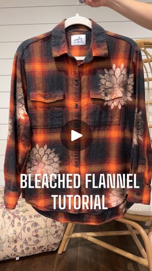 a flannel shirt with the words bleached flannel on it