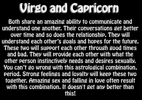 the caption for virgo and capricorn, which is written in english