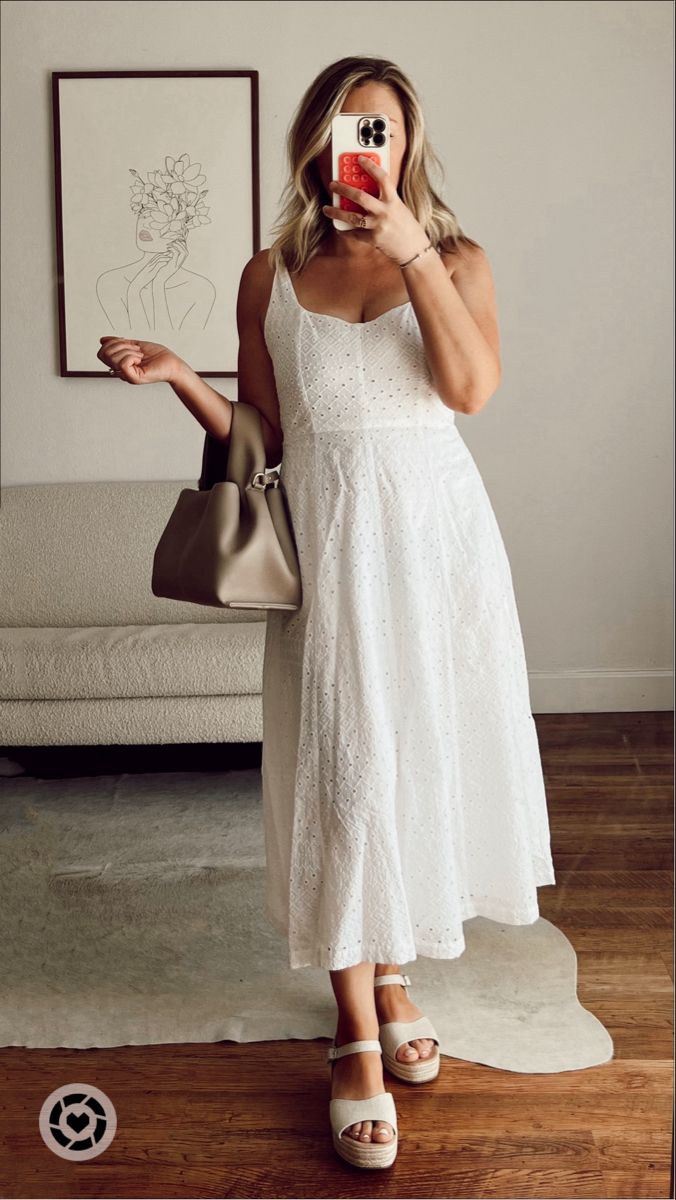 White dress for summer! This Old Navy find blew my mind with how comfortable and high quality it is.   I’ve paired it with neutrals but you could also add a pop of color with your bag or shoe and have a really fun summer look    Follow my shop @MegBStone on the @shop.LTK app to shop this post and get my exclusive app-only content!  #liketkit #LTKstyletip #LTKfindsunder50 #LTKfindsunder100 @shop.ltk https://liketk.it/4IbyI White Summer Dress Outfit, White Dress Summer Casual, White Dress For Summer, White Dress Outfit Summer, Rich Mom, White Tank Dress, Tank Dresses Outfit, White Dress Outfit, Outfit For Summer