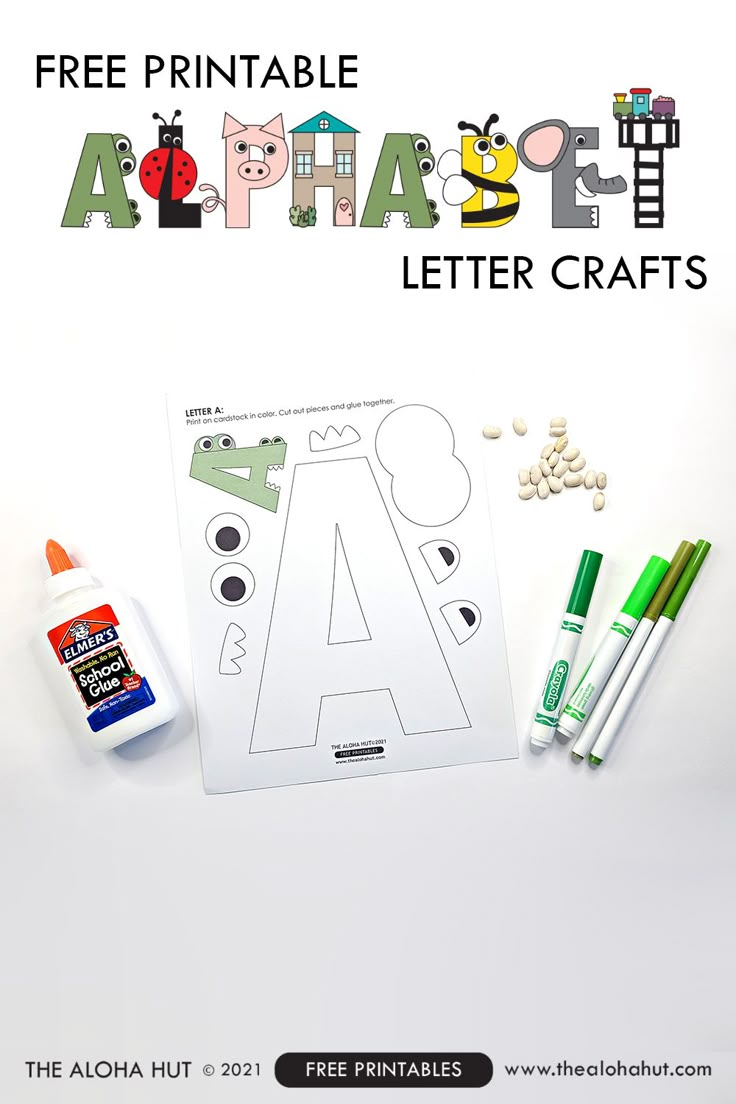 the free printable alphabet letter craft is on display