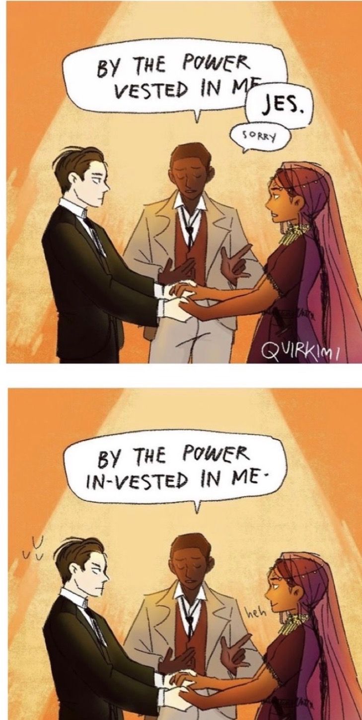 two comics that show the same person being married