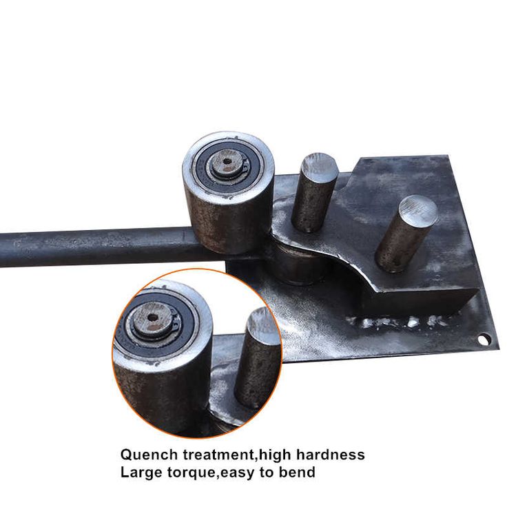 an image of two metal rollers attached to a piece of metal with the words quench treatment high harness large torque easy to bend