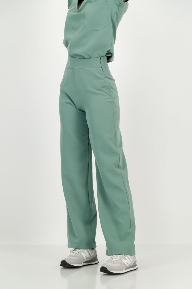 Patent Pending These high-waisted, wide-leg trousers redefine versatility, seamlessly transitioning from scrubs to office wear and smart casual effortlessly. The minimalist and elegant design adds a touch of sophistication to any ensemble. The high-waisted fit and wide-leg silhouette create a flattering and timeless look. These trousers are not just scrubs; they're a wardrobe staple. Pair them with your favorite scrub top for a polished medical professional look, or dress them up with a blouse f Scrubs Uniform Aesthetic, Aesthetic Scrubs, Medicine Clothes, Scrub Fashion, Scrubs Aesthetic, Pray Board, Scrubs Style, Nurse Fashion Scrubs, Medical Clothes