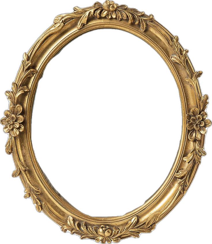 an ornate gold frame with flowers and leaves