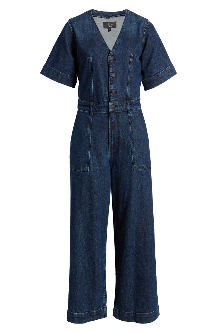 Make it one-and-done in a casual jumpsuit cut from dark-rinsed nonstretch denim. 52" length; 25" inseam; 23" leg opening (size Medium) Front button closure V-neck Short sleeves Front patch pockets 100% cotton Machine wash, tumble dry Imported High Rise Cotton Jumpsuits And Rompers In Dark Wash, Dark Wash Relaxed Fit Short Sleeve Jumpsuits And Rompers, Dark Wash Short-sleeve Jumpsuit With Relaxed Fit, Dark Wash High-rise Cotton Jumpsuits And Rompers, High Rise Dark Wash Cotton Jumpsuits And Rompers, Dark Wash Relaxed Fit Jumpsuit With Short Sleeves, Dark Wash High Rise Relaxed Fit Jumpsuits And Rompers, Straight Leg Dark Wash Denim Jumpsuit For Work, Dark Wash Relaxed Fit Jumpsuits For Work