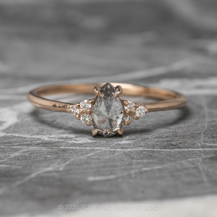 salt and pepper diamond Salt And Pepper Engagement Rings, Engagement Rings Salt And Pepper, Whimsical Engagement Ring, Salt And Pepper Diamond Ring, Pretty Engagement Rings, Pear Diamond Engagement Ring, Cute Engagement Rings, Future Engagement Rings, Oval Diamond Engagement