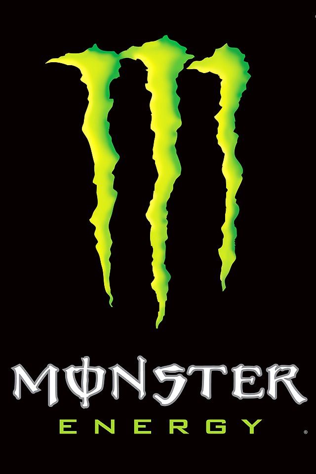 the monster energy logo on a black background