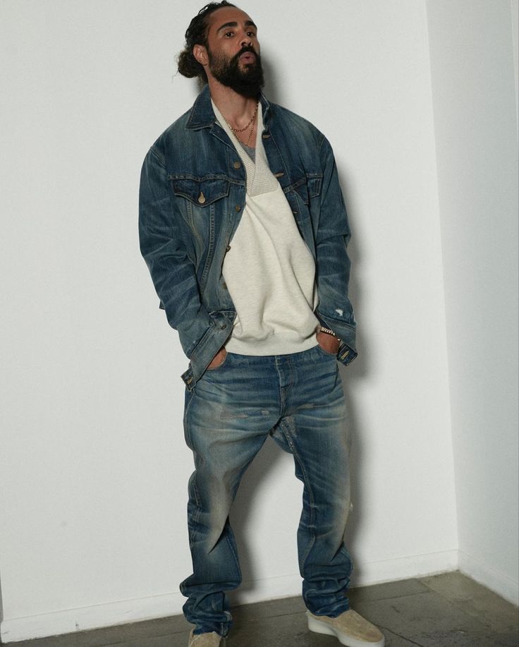 Urban Reference, Denim Jackets Men, Trend 2025, Fashion Sketches Men, Jerry Lorenzo, Fear God, Men Parka, Denim Jacket Fashion, Silk T Shirt