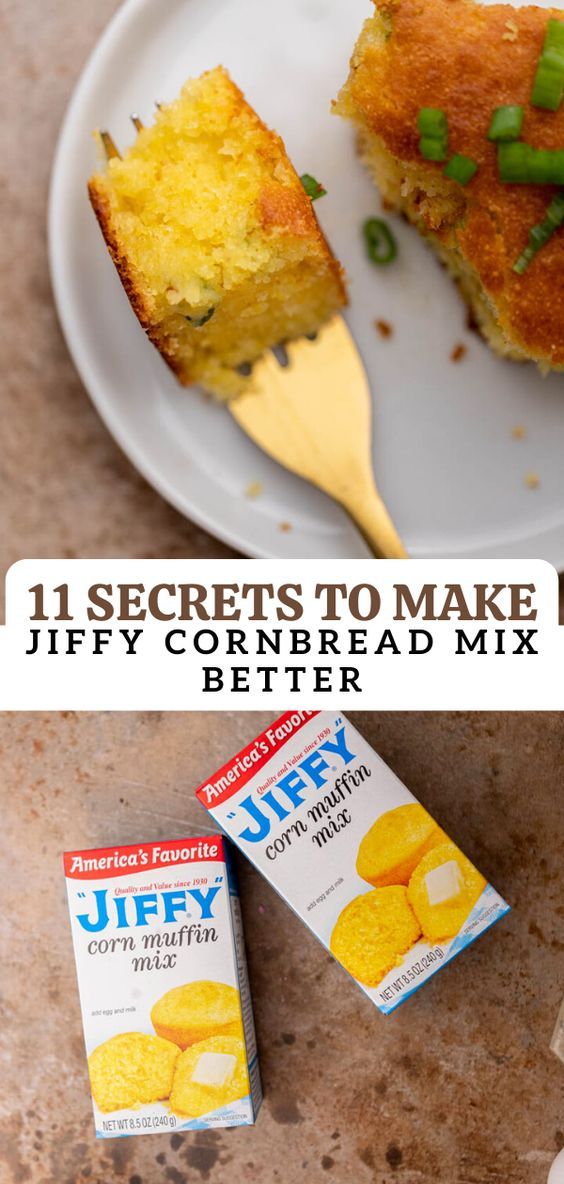 the ingredients to make jiffy's cornbread mix on a white plate