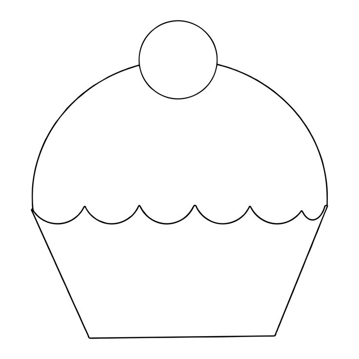 a cupcake with a cherry on top is shown in the outline for this coloring page