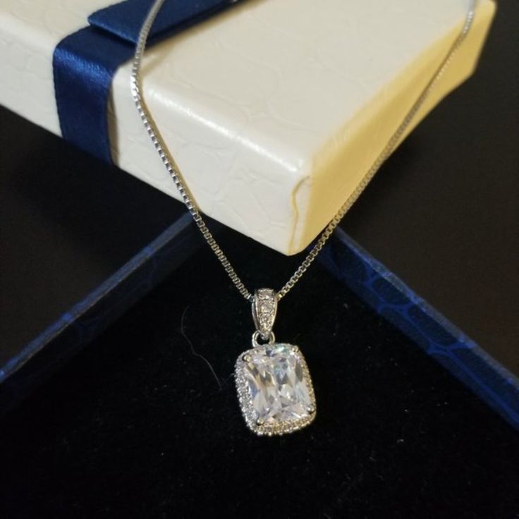 Brand New, Never Used 18k Gold Plated. Swarovski Element Crystals, White Emerald Halo Necklace. Read Image 7 & 8 For More Detail On What Swarovski Elements Are... The Chain Is Approx 17in With 2 Extra In. For An Extension #Women #Fashion #Trend #Chic #New #Necklace #Swarofski #Emrold Formal Cubic Zirconia Necklace With Square Pendant, Formal Sparkling Crystal Jewelry, Elegant Diamond White Rectangular Necklace, Elegant Rectangular Diamond White Necklace, Luxury Sparkling Jewelry For Formal Occasions, Elegant Rectangular Necklaces For Wedding, Elegant Rectangular Wedding Necklaces, Cubic Zirconia Rectangular Necklace For Anniversary, Elegant Cubic Zirconia Square Pendant Necklace