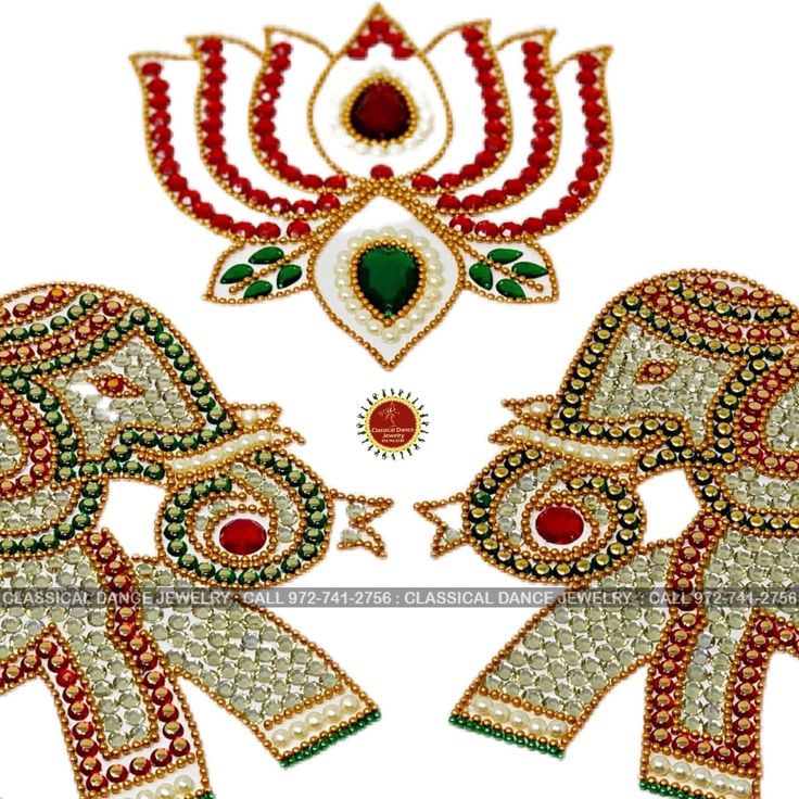 Design by Classical Dance Jewelry® ❥ Product Details: Designer Kundan Rangoli Elephants lotus set for Diwali Puja Festivals ❥ Material : Acrylic sheet ❥ Color: Rainbow and Gold ❥ Beautiful Kundan Rangoli Elephants lotus set is used for Dilwali decor, Dussehra, Bathukamma, Durga maa puja, weddings, Housewarming, return gifts, Golu ❥❥❥❥ Set includes ❥ 2 Elephants ❥ 1 Lotus ❥❥❥❥ Size of the Elephants : 9 by 7 Inch (Approximately) ❥❥❥❥ Size of the lotus : 6 by 5 Inch (Approximately) ❇️ Kundan Rangol Traditional Wear With Motifs For Puja During Navratri, Gold Sets For Festival Celebrations, Gold Sets For Celebration And Festival, Bollywood Style Choli With Motifs For Celebration, Traditional White Chandbali Sets, Festive Sets With Motifs For Navratri, White Tilla Sets For Celebration, White Sets With Tilla For Celebration, White Festival Celebration Sets