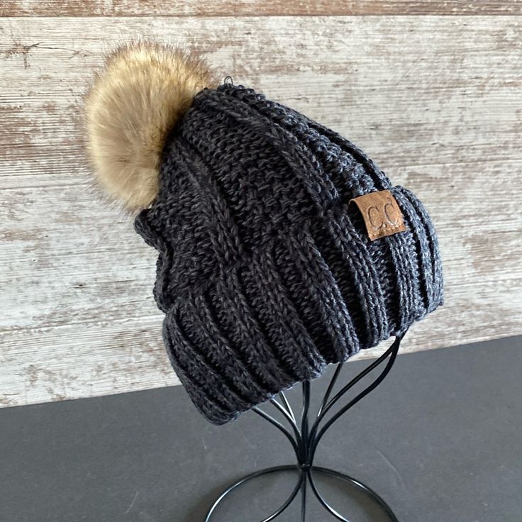 C.C. Nwot Winter Hat. Gray One Size Fits Most Beanie Hat, Warm Gray Hat For Outdoor, Gray One Size Hat For Fall, Warm Gray Hats For Outdoor, Gray Hats For Cold Weather, Gray Fall Hat One Size, Gray Hat For Fall, Casual Gray Crochet Hat For Fall, Gray Outdoor Hat For Fall