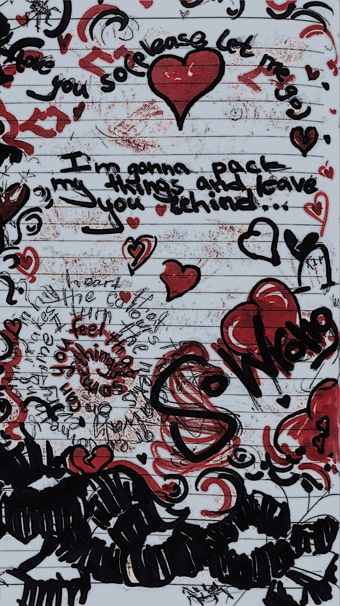 a piece of paper with writing on it and lots of hearts in the middle of it