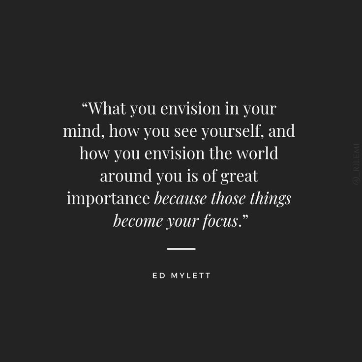 a quote from ed mullett about how to use the word'what you envisionin your mind, how you see yourself and how you