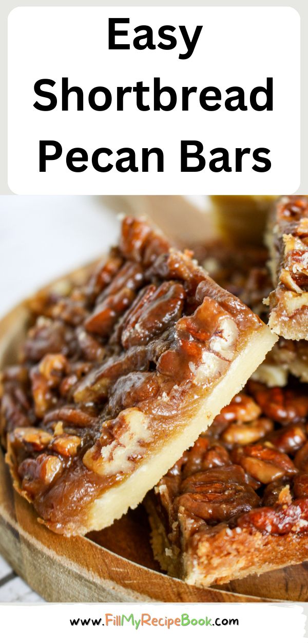 Easy Shortbread Pecan Bars recipe. A shortbread crust topped with pecan nuts, honey, cream and brown sugar for a healthy snack bar. Pecan Squares Recipe Easy, Pecan Nut Recipes, Land O Lakes Pecan Pie Bars, Shortbread Crust Pecan Bars, Pecan Bar Recipe, Pecan Pie Bars Shortbread Crust, Nut Bar Recipe, Shortbread Pecan Bars, Recipes With Shortbread Crust