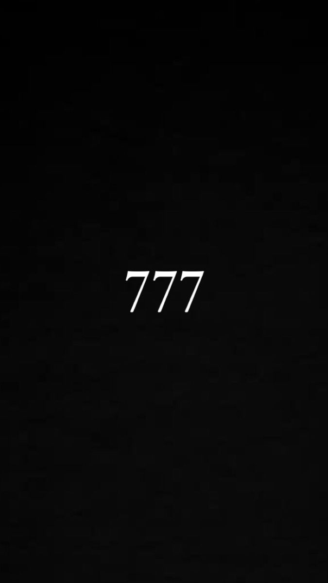 the number 777 written in white on a black background