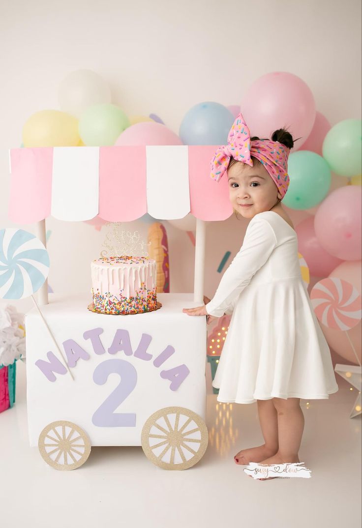 Ice Cream Cart Photoshoot, 2 Sweet Photoshoot Ideas, Ice Cream Cake Smash Photoshoot, Ice Cream Photo Backdrop, 2nd Birthday Ice Cream Theme, Two Sweet Birthday Photo Shoot, Two Sweet Bday Party, Ice Cream Birthday Photo Shoot, Sweet One Photoshoot Baby