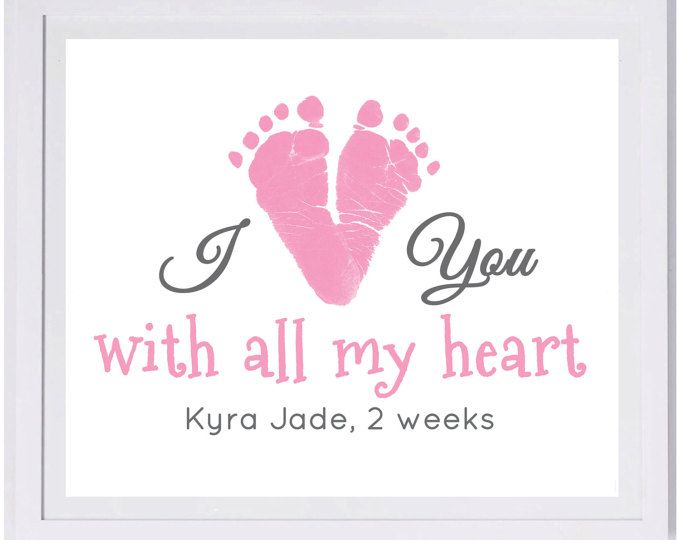 Love With All My Heart Footprint Wall Art, baby footprint art, new mom dad grandpma grandpa gift, footprint keepsake, nursery art. 1700_pap Footprint Wall Art, Baby Footprint Art, Footprint Keepsake, Baby Art Projects, Footprint Crafts, Baby Footprint, Footprint Art, Baby Birth Announcement, All My Heart