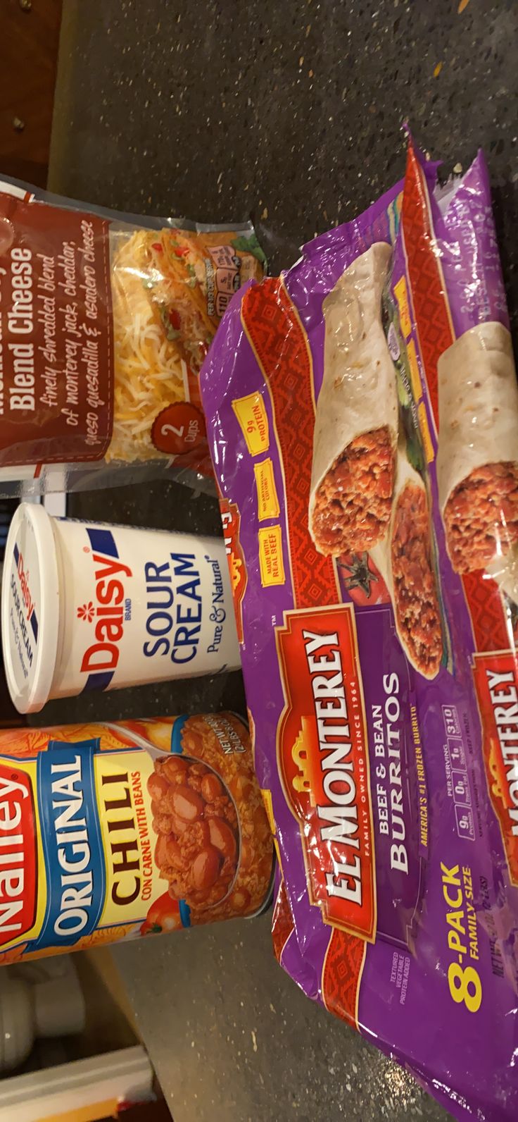 two packages of frozen food sitting next to each other