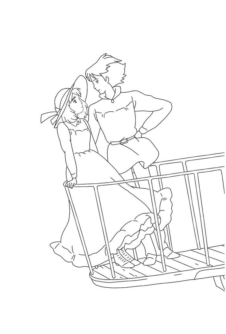 a drawing of two people sitting in a cage