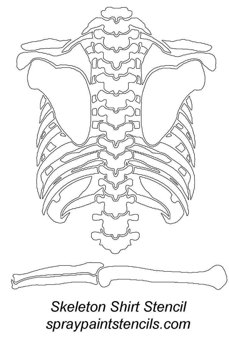 the skeletal skeleton is shown in black and white with text that reads skeleton shirt stencil spraypaints com